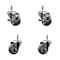 Service Caster 3'' Gray Poly Wheel Swivel 7/16'' Grip Ring Stem Caster Set 2 Brakes, 4PK SCC-GR20S314-PPUB-TLB-716138-2-S-2 - alternate 1